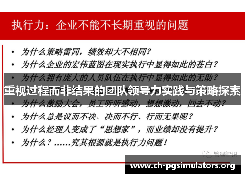 重视过程而非结果的团队领导力实践与策略探索 重视过程而非结果的团队领导力实践与策略探索